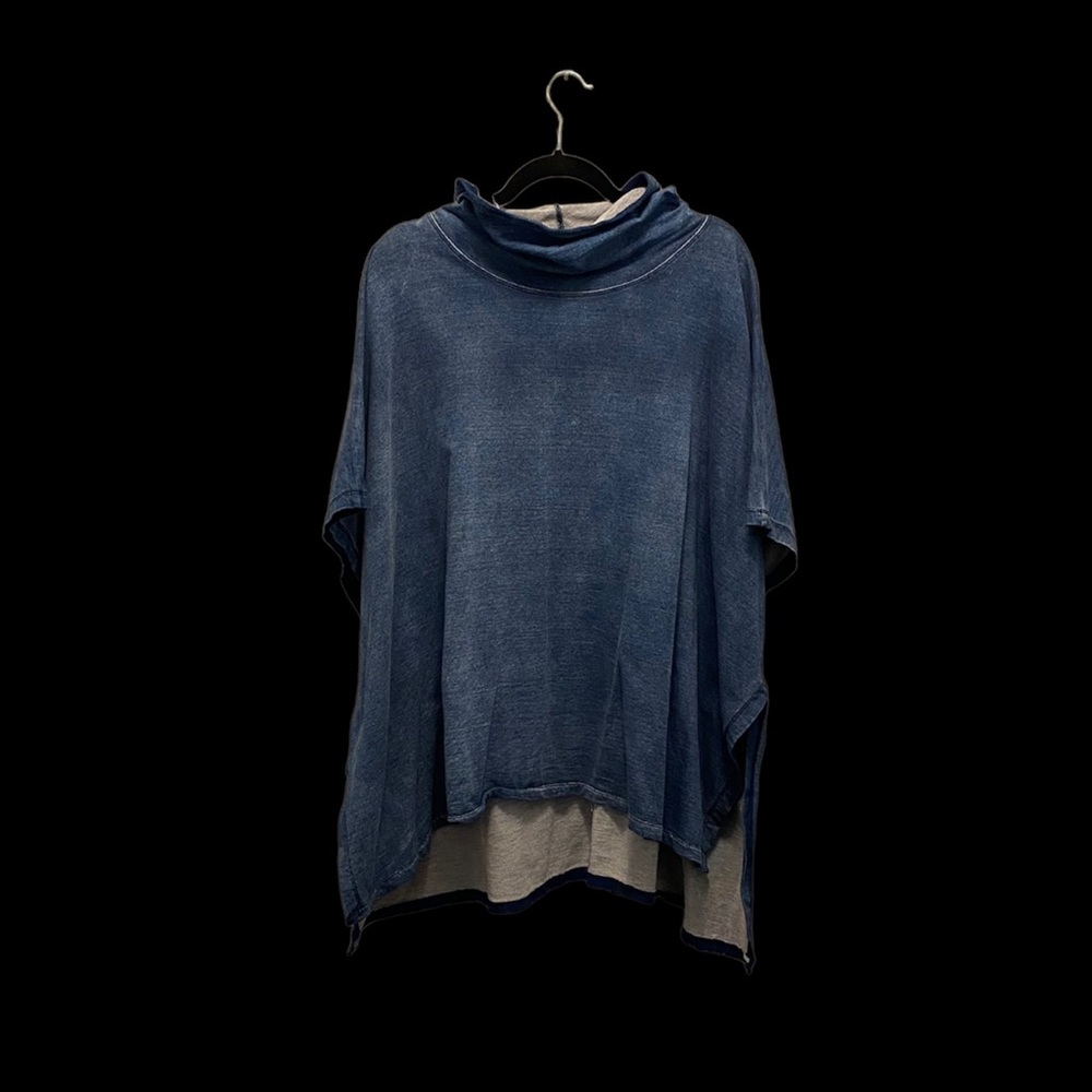 Juicy Couture Washed Blue Poncho w Snap Sides - Size S